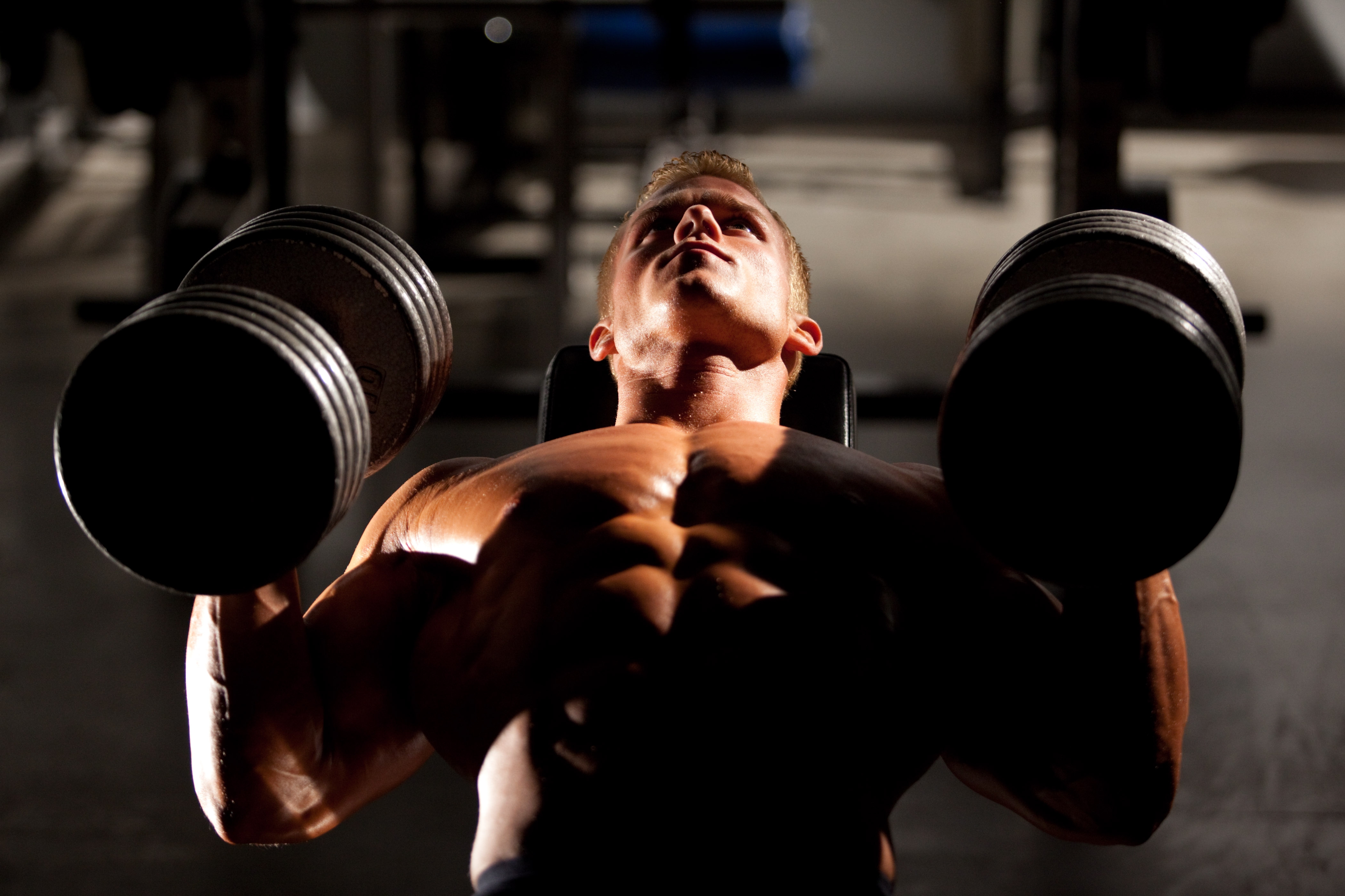 bodybuilders bench pressing