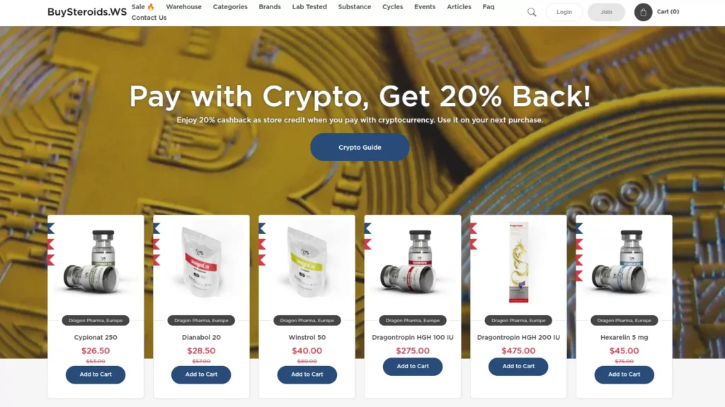 buysteroids.ws website