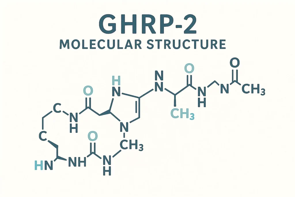 Molecular structure of GHRP-2 peptide