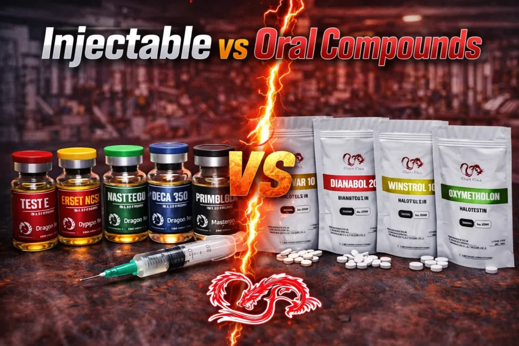Comparison of injectable and oral bodybuilding compounds
